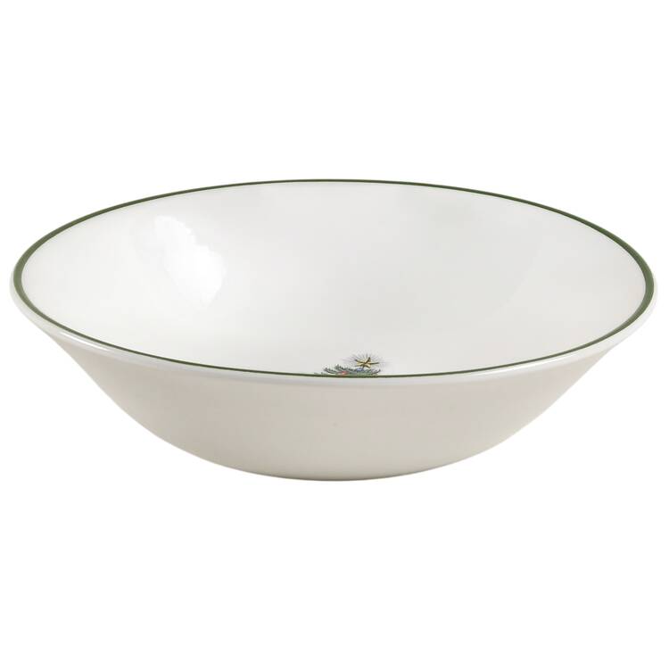 Christmas Tree (Narrow Green Band, White) Coupe Cereal Bowl