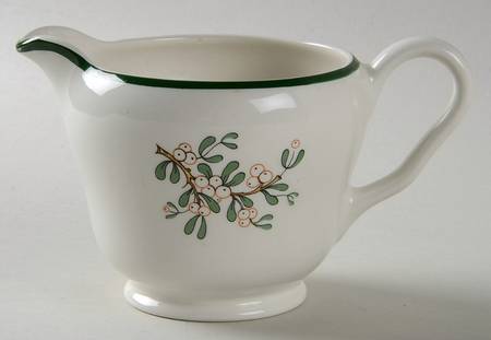 Christmas Tree (Narrow Green Band, White) Creamer