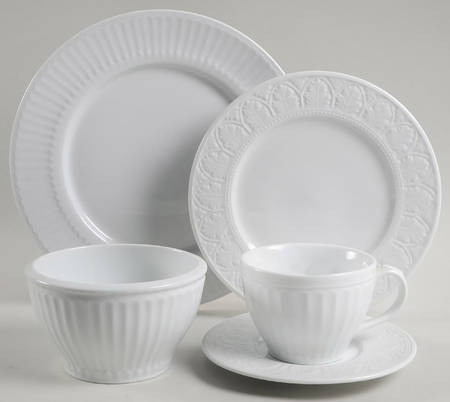 Parthenon White 5 Piece Place Setting