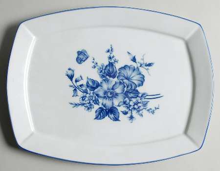 Blue And White 12" Oval Serving Platter