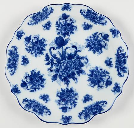 Blue And White 12" Chop Plate (Round Platter)