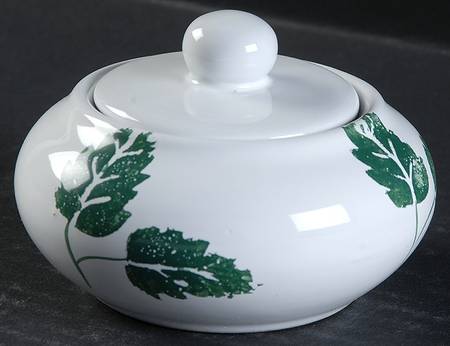 Foglia Verde Sugar Bowl & Lid by Caleca