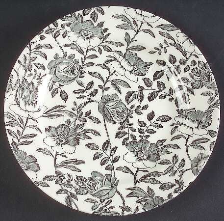 Black Peony Salad Plate