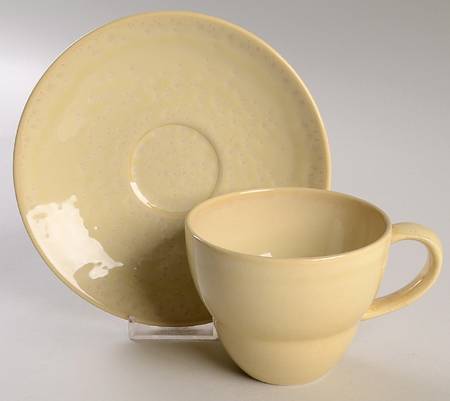 Cafe Capri Sand (Brown) Flat Cup & Saucer Set