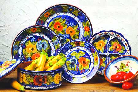Alentejo Flowers Blue Dinner Plate by Casafina