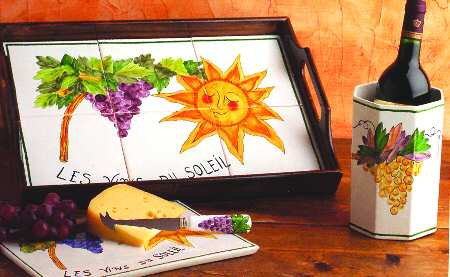 Les Vins Wood Frame Trivet