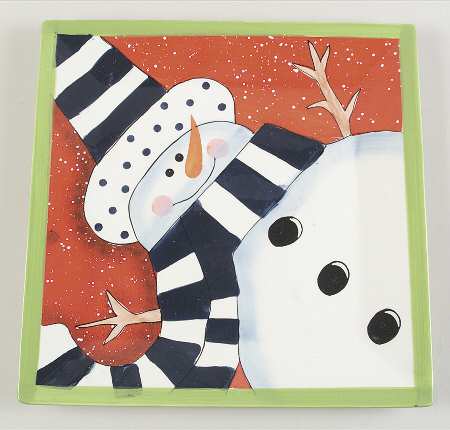 Charlie's Snowmen 13" Square Serving Platter