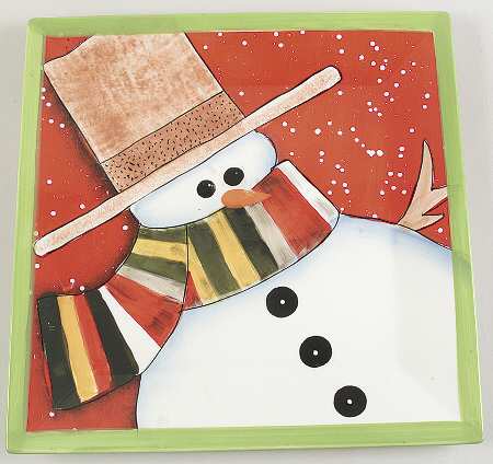 Charlie's Snowmen 13" Square Serving Platter