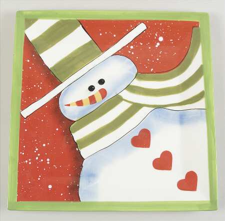 Charlie's Snowmen 13" Square Serving Platter