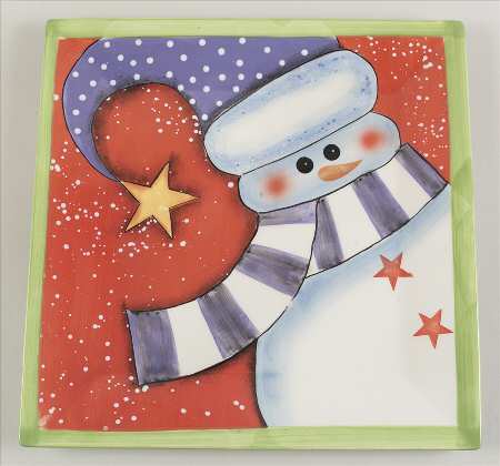 Charlie's Snowmen 13" Square Serving Platter