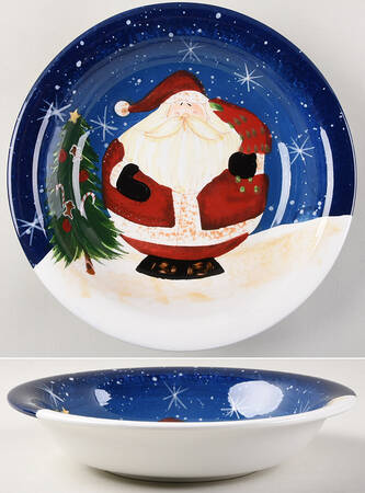 Snowball Santa 9" Soup/Pasta Bowl