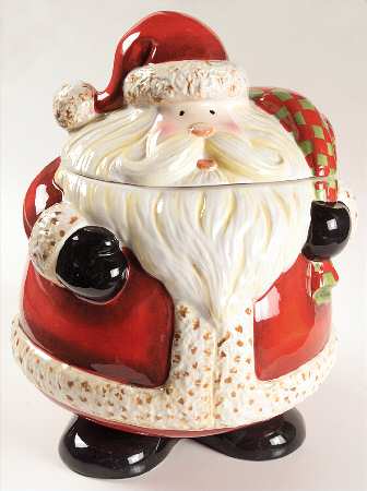Snowball Santa Figural Cookie Jar & Lid