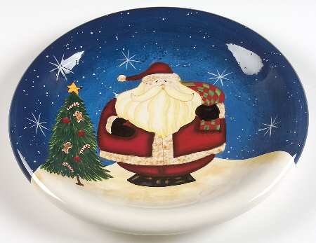 Snowball Santa 14" Chop Plate (Round Platter)