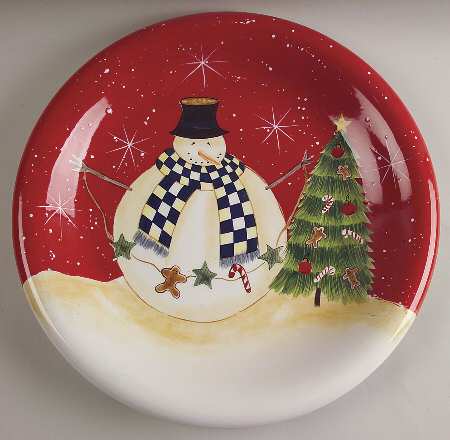 Snowball Snowman 14" Chop Plate (Round Platter)