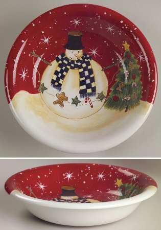 Snowball Snowman 8" Soup/Pasta Bowl