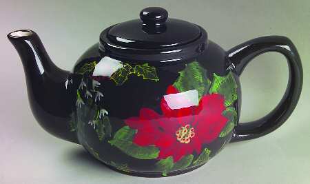 Poinsettia Teapot & Lid