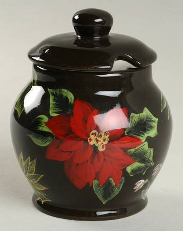 Poinsettia Sugar Bowl & Lid