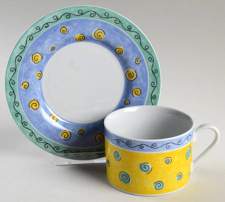 Carnival Flat Cup & Saucer Set
