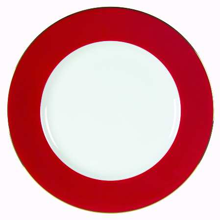 Red Band (Wide Red Rim, Gold Trim) by Crate &amp; Barrel
