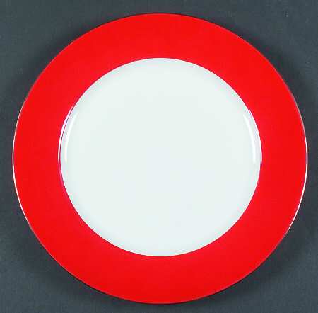 Red Band (Wide Red Rim, Gold Trim) Dinner Plate