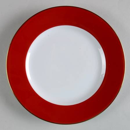 Red Band (Wide Red Rim, Gold Trim) Salad Plate