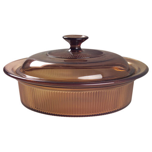 Visions Amber 1.5 Qt Round Covered Casserole