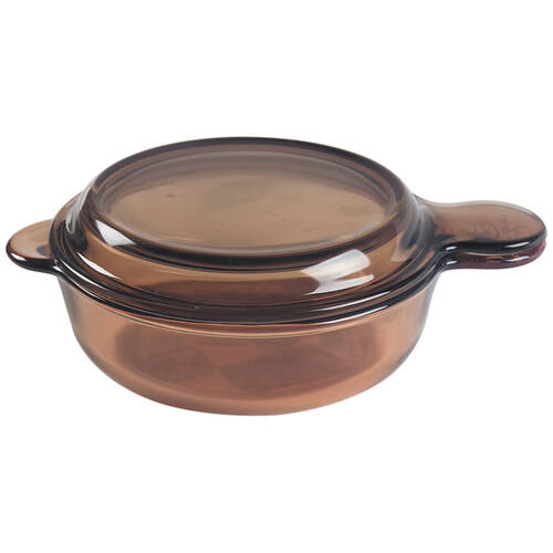 Visions Amber Grab a Meal W/Glass Lid