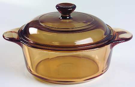 Visions Amber 1 Qt Round Covered Casserole