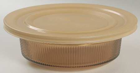 Visions Amber 24 Oz Rd Oven/Microwave Casserole & Plastic Lid