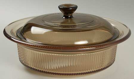 Visions Amber 1 Qt Round Covered Casserole
