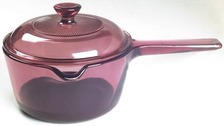 Visions Cranberry Saucepan W/Lid-1 Qt-Non Stick
