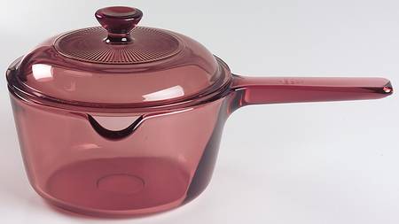 Visions Cranberry 1 Quart Saucepan & Lid