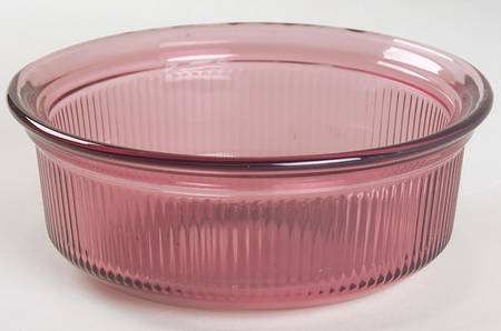 Visions Cranberry 1 Pt Round Casserole No Plastic Lid
