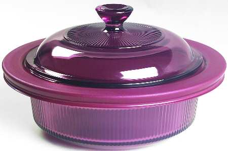 Visions Cranberry 24oz Rd Oven/Micrwave Casserole W/Lid&Plastic Cove