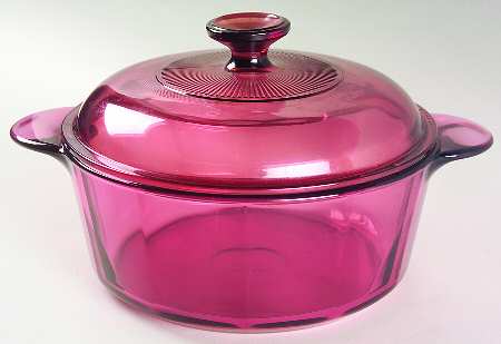Visions Cranberry 2.5 Qt Round Covered Casserole