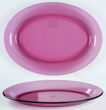 Visions Cranberry 14" Oval Serving Platter