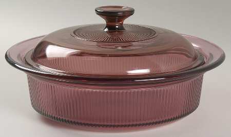 Visions Cranberry 1.5 Qt Round Covered Casserole