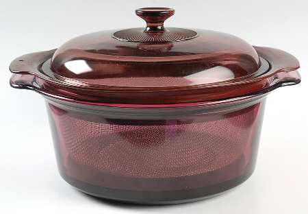 Visions Cranberry 5 Qt Dutch Oven W/Steam & Boil Basket