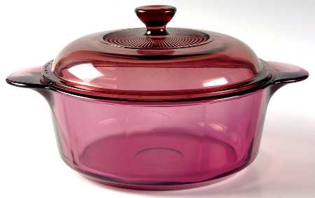 Visions Cranberry 1.5 Qt Round Covered Casserole