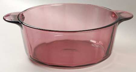 Visions Cranberry 2.5 Quart Round Tab Handle Casserole No Lid