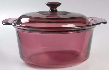 Visions Cranberry 3.5 Quart Round Covered Casserole