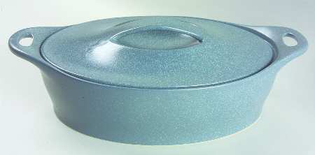 Creations Denim 2 Quart Oval Covered Casserole