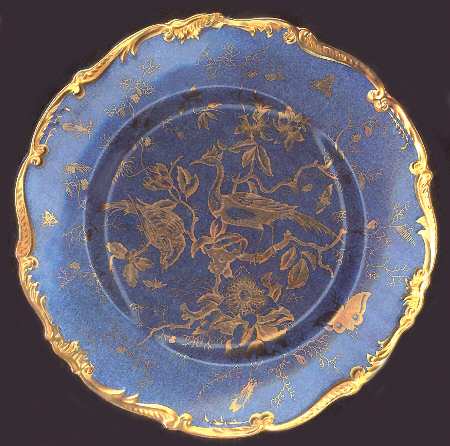 Cairo Gold on Medium Blue (Scalloped) by Coalport