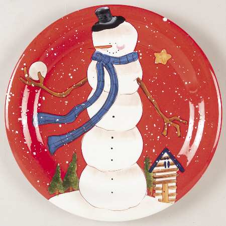 Hilltop Snowman Dinner Plate