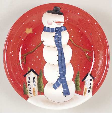 Hilltop Snowman 9" Individual Pasta Bowl