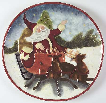 Enchanted Santa 16" Chop Plate (Round Platter)