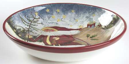 Enchanted Santa 13" Pasta Serving Bowl