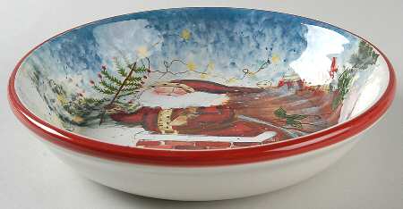 Enchanted Santa 9" Individual Pasta Bowl