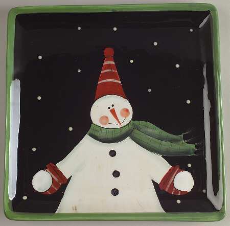 Juggling Snowman Dinner Plate