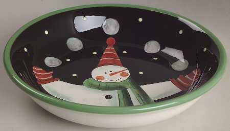 Juggling Snowman 9" Individual Pasta Bowl